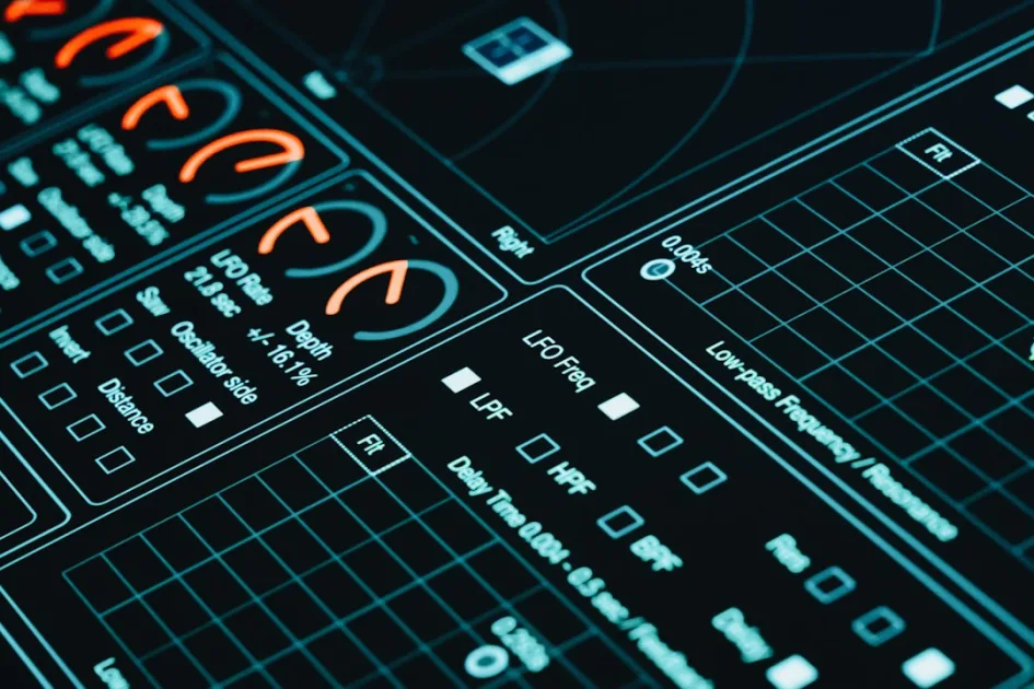 A close up view of a sound board