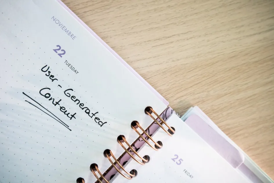 overwhelmed creating client content shown through a cluttered editorial calendar planner