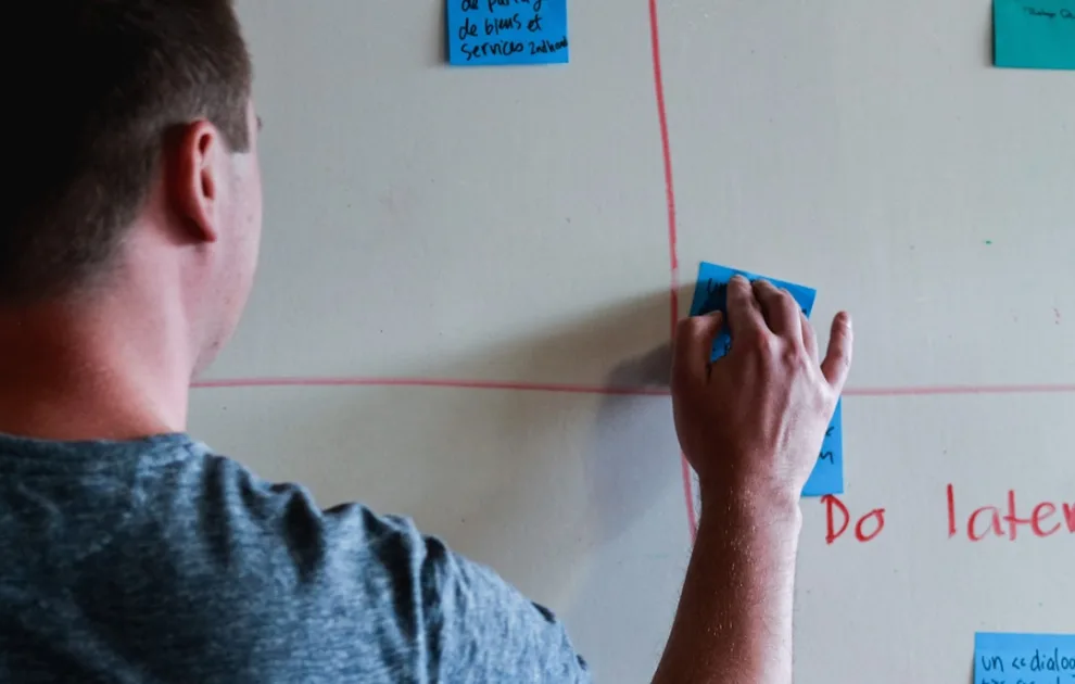 fast seo content creation planning on a whiteboard with topic cluster structure